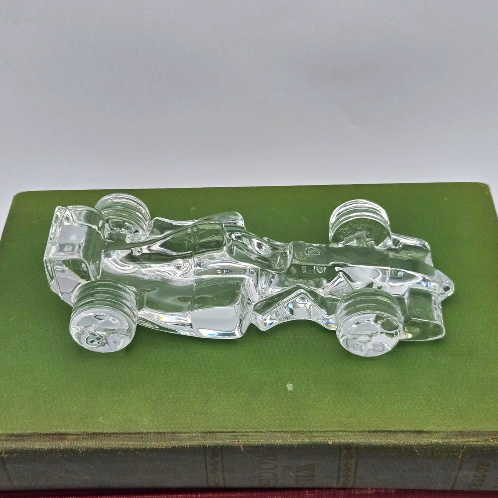Waterford Crystal Formula 1 Indy 1970s Ferrari Race Car Paperweight Sculpture